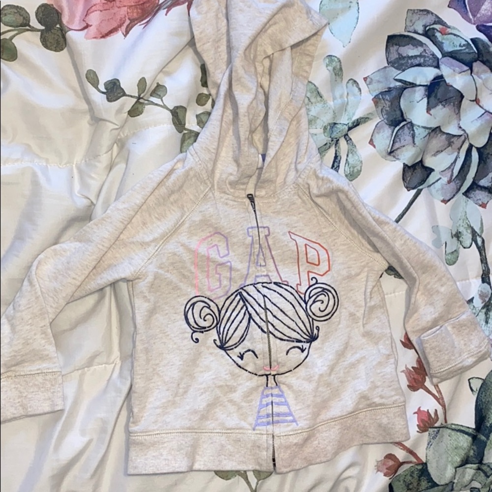 babygirl gap zip up sweater - 2 years